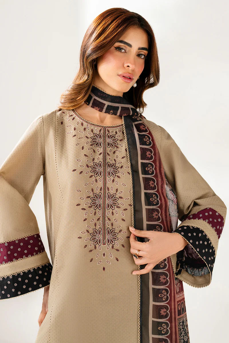 Jazmin - Winter 3PC Dhanak Embroidered Suit - VL1236