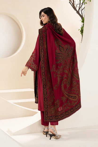 VL658/2 3PC Khaddar Embroidered Suit with Print Wool Shawl