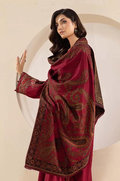VL658/2 3PC Khaddar Embroidered Suit with Print Wool Shawl