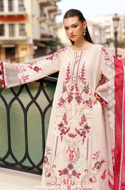 Veezal - Summer 3PC Lawn Chikankari Embroidered Suit - Vl1353