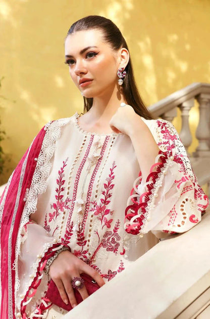 Veezal - Summer 3PC Lawn Chikankari Embroidered Suit - Vl1353