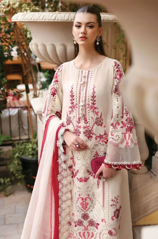 Veezal - Summer 3PC Lawn Chikankari Embroidered Suit - Vl1353