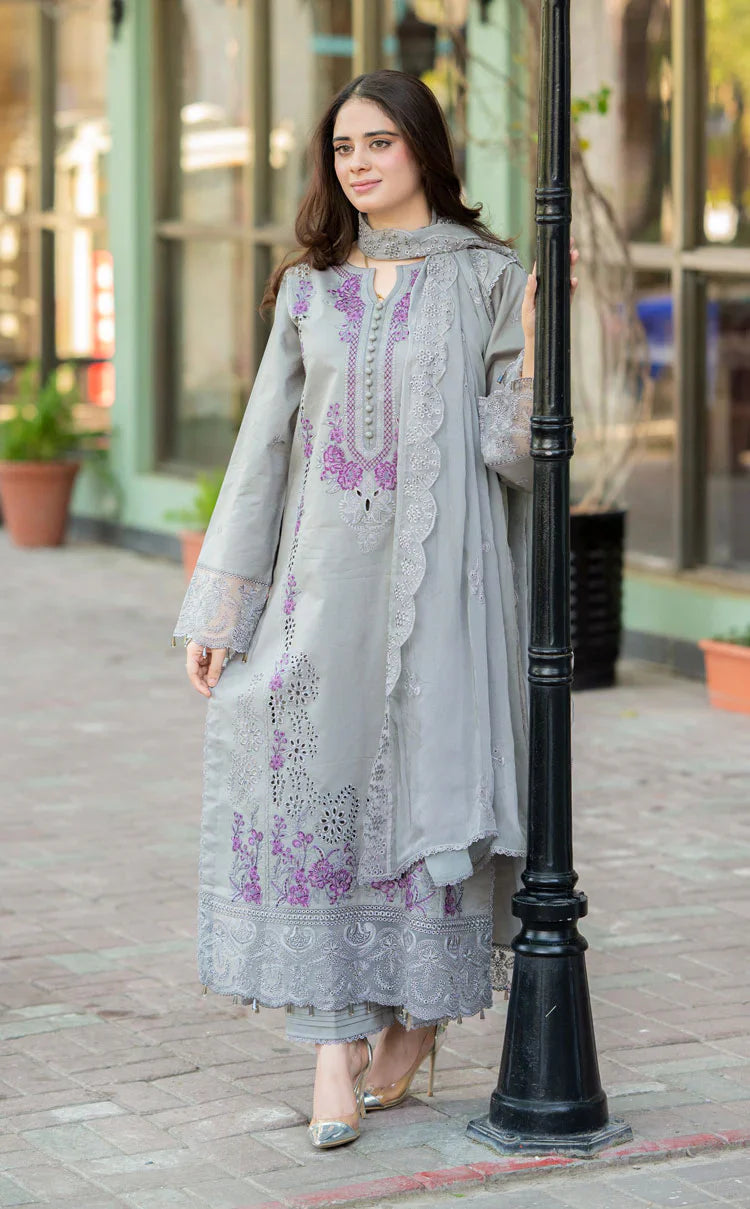 3PC Dhanak ChickenKari Embroidered Suit - VL1022