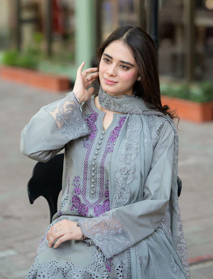 3PC Dhanak ChickenKari Embroidered Suit - VL1022