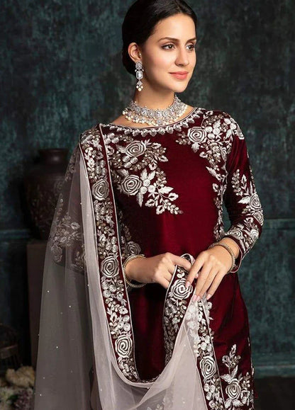 Jazmin - Embroidered Velvet 3-Piece Dress - VL985