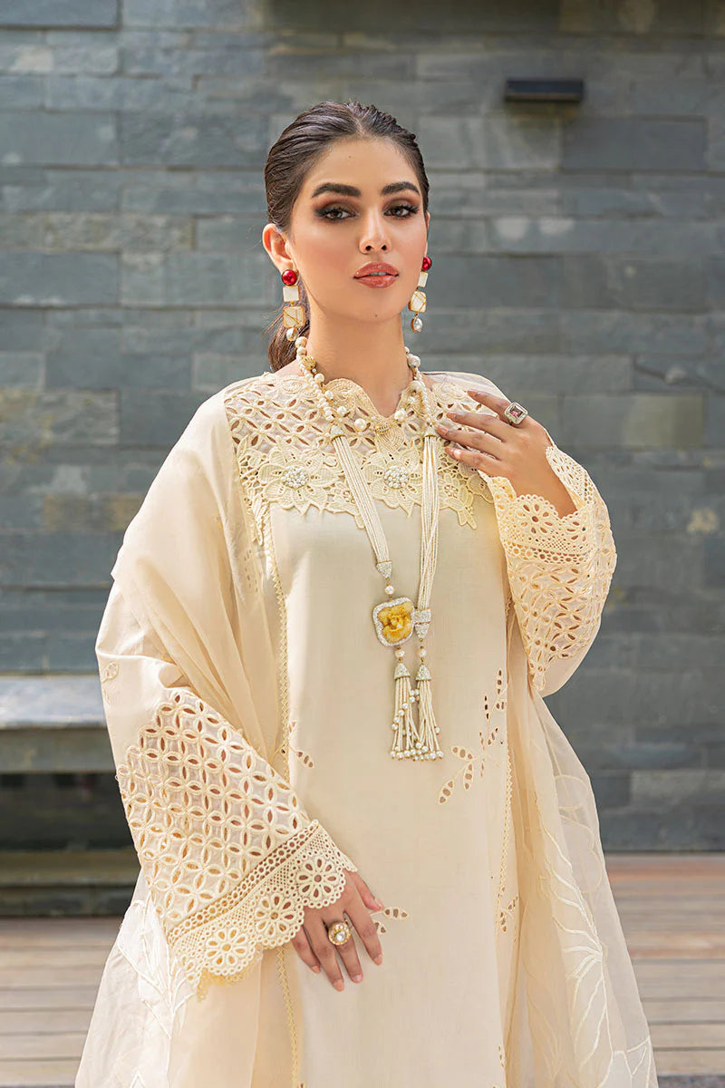 Chikenkari Qalamkar Embroidered Lawn Three Piece - VL1020