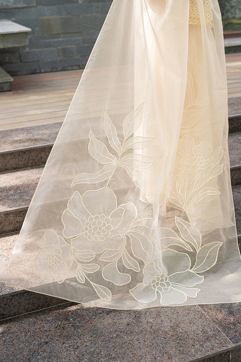 Chikenkari Qalamkar Embroidered Lawn Three Piece - VL1020