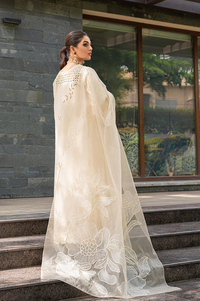 Chikenkari Qalamkar Embroidered Lawn Three Piece - VL1020