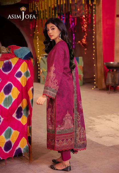 Asim Jofa - Summer 3PC polly Lawn Digital Printed Dress - Vl1399