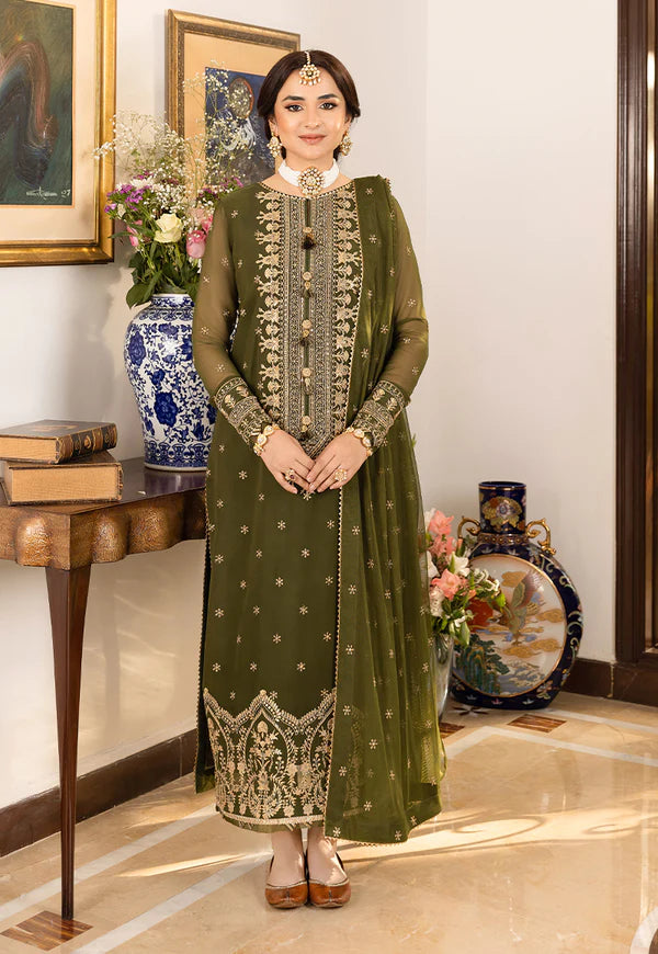 Jazmin - Embroidered Velvet 3-Piece Dress - VL940