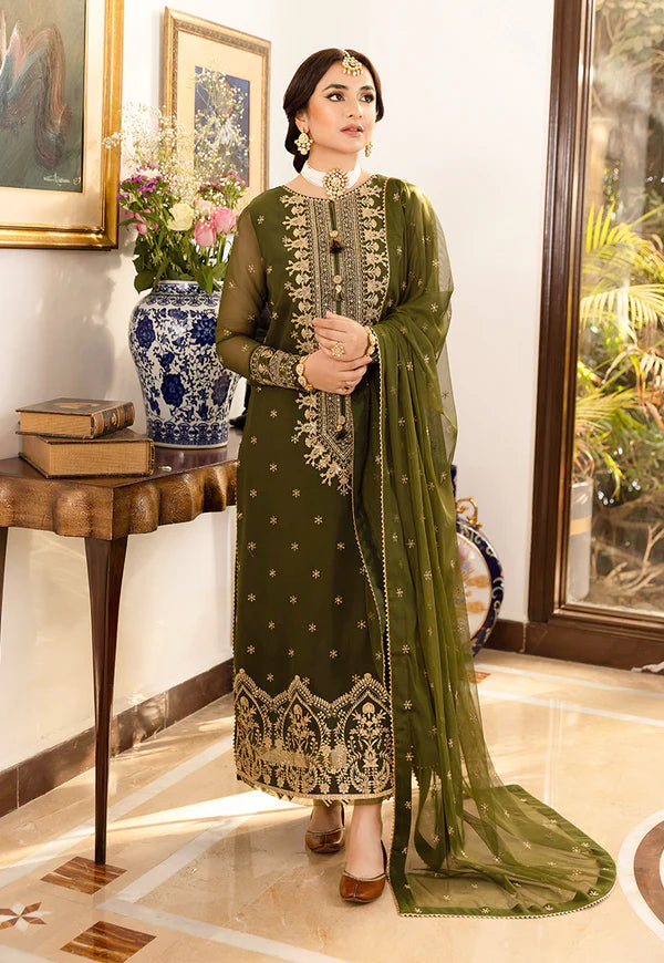 Jazmin - Embroidered Velvet 3-Piece Dress - VL940