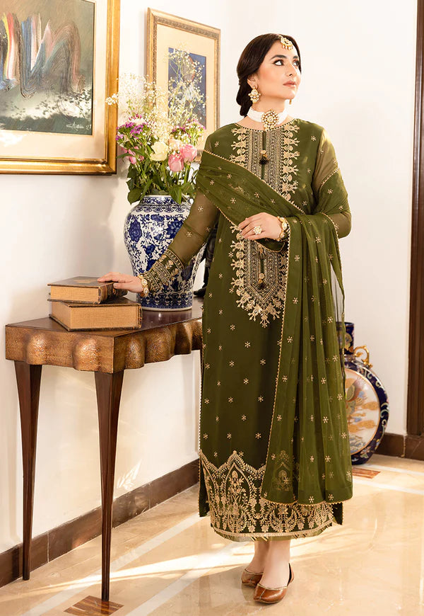 Jazmin - Embroidered Velvet 3-Piece Dress - VL940