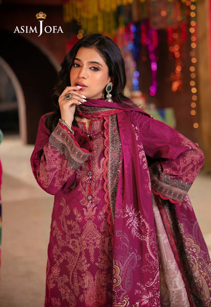 Asim Jofa - Summer 3PC polly Lawn Digital Printed Dress - Vl1399