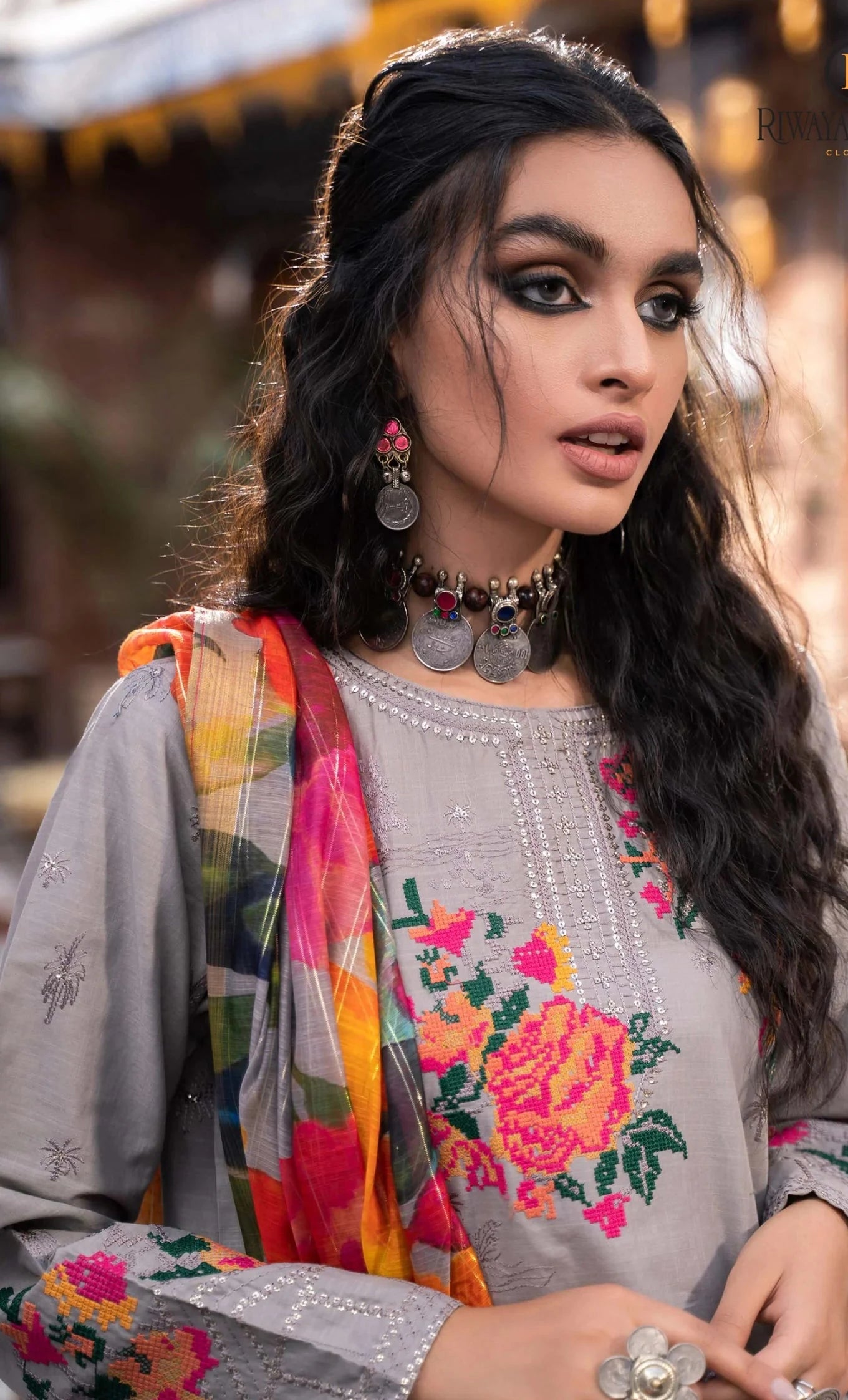 VL829 Winter Unstitched 3PCs Embroidered Dhanak Dress With Diamond Monar Print Dupatta