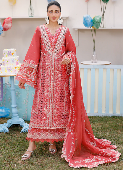 Chikenkari Qalamkar Embroidered 3 PC Lawn - VL1417