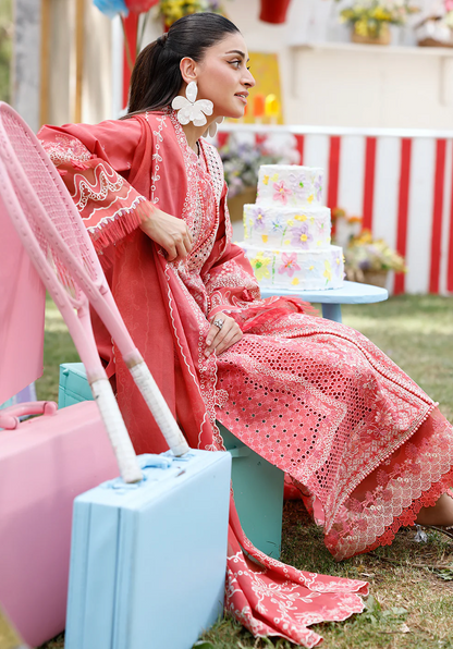 Chikenkari Qalamkar Embroidered 3 PC Lawn - VL1417