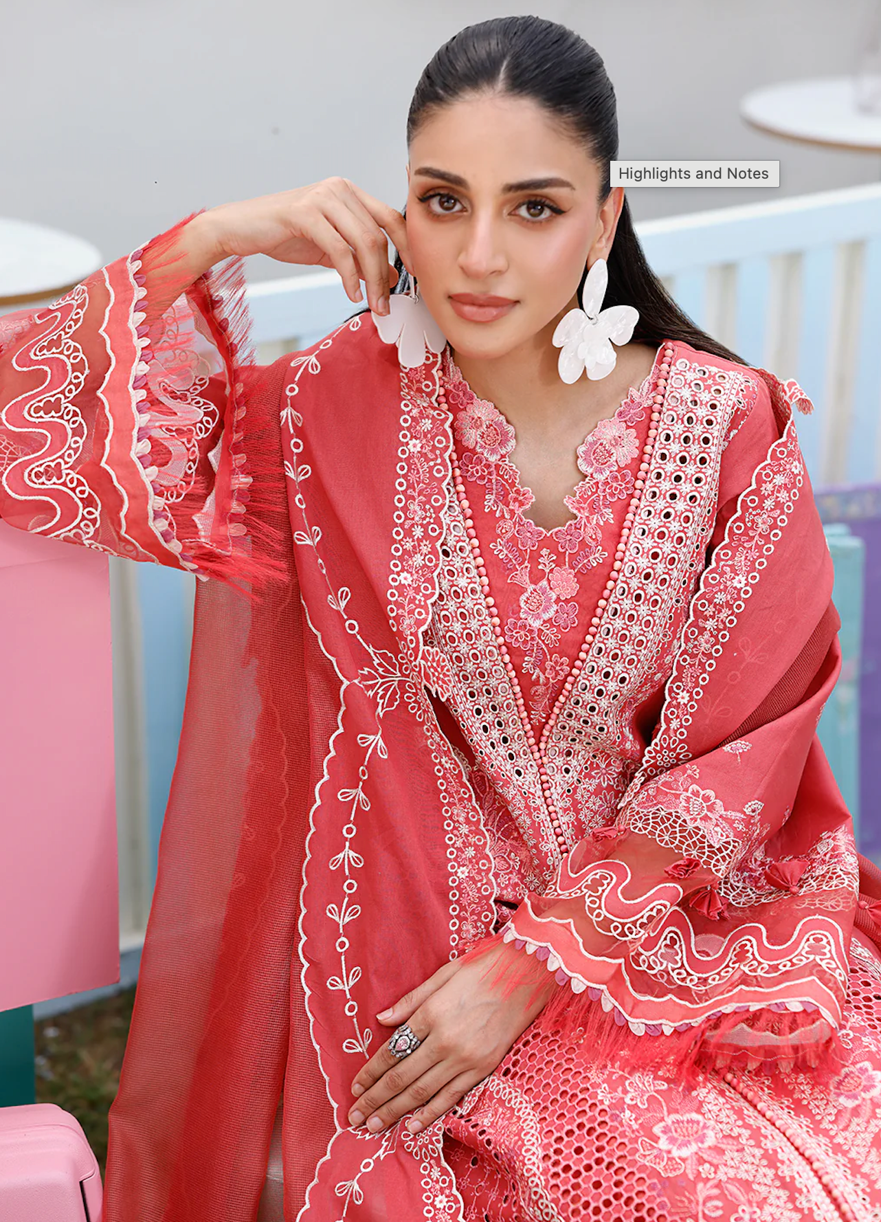 Chikenkari Qalamkar Embroidered 3 PC Lawn - VL1417