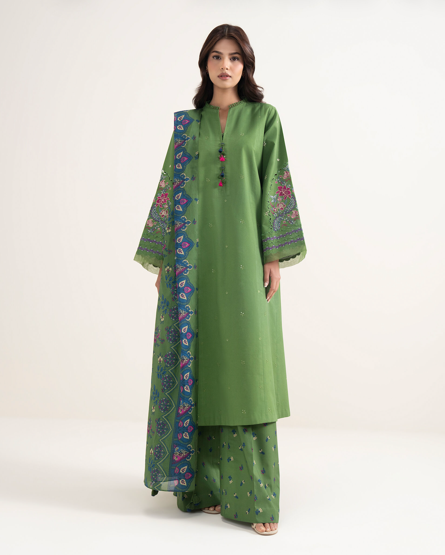 Sapphire - Unstitched 3 piece embroidered Summer suit - VL1416