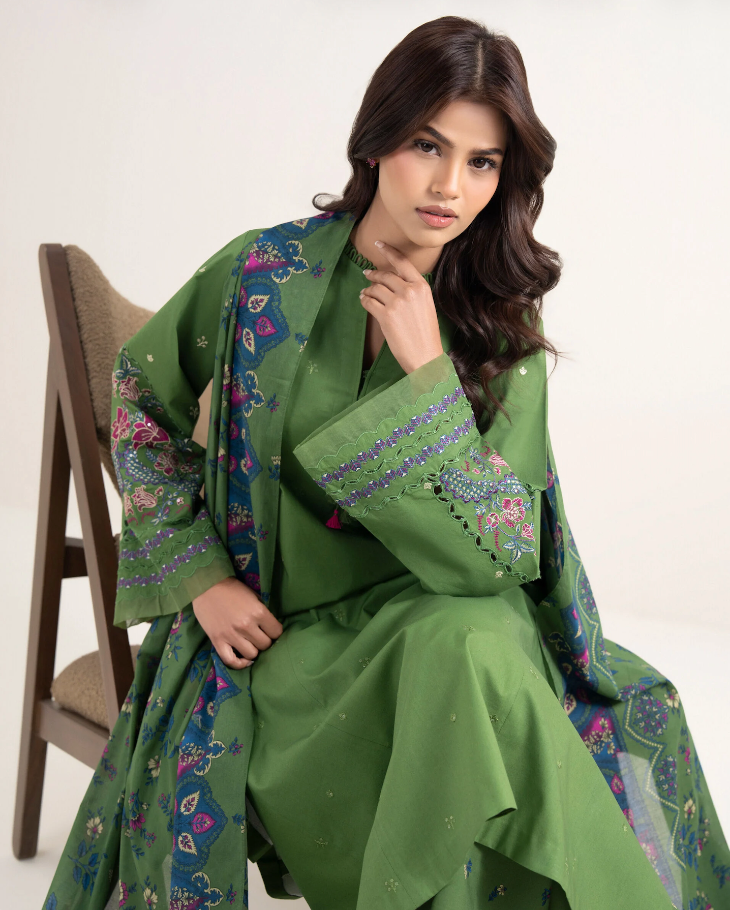 Sapphire - Unstitched 3 piece embroidered Summer suit - VL1416