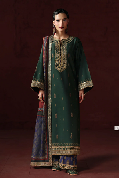 Humjoli - - Unstitched Luxury Lawn Heavy Embroidered 3PC Suit - VL1432
