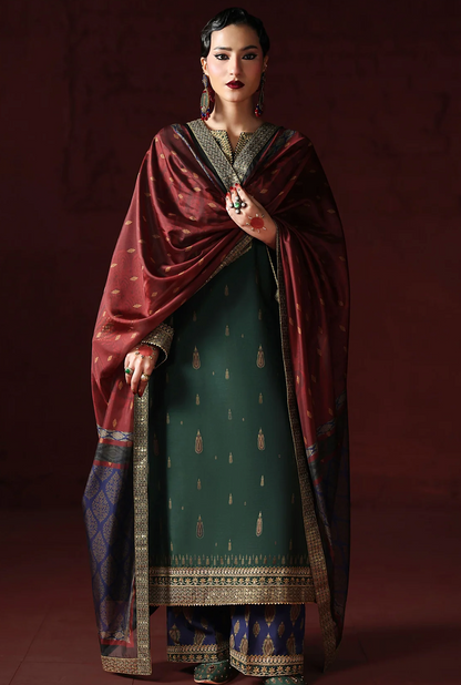 Humjoli - - Unstitched Luxury Lawn Heavy Embroidered 3PC Suit - VL1432