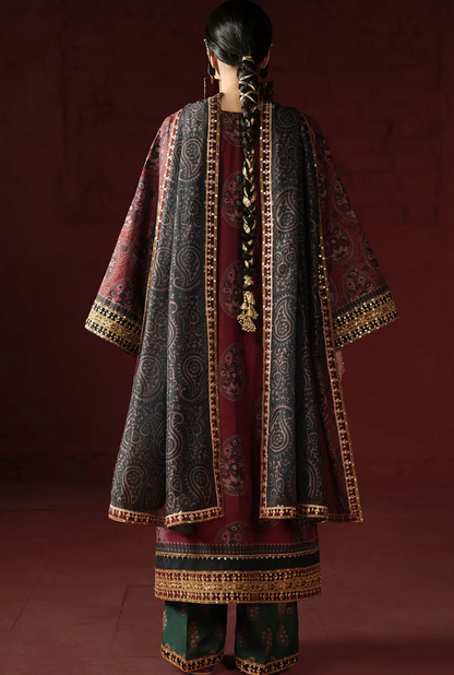 AsimJofa - Unstitched Luxury Lawn Heavy Embroidered 3PC Suit - VL1433