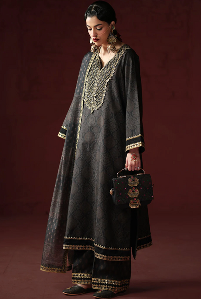 AsimJofa - Unstitched Luxury Lawn Heavy Embroidered 3PC Suit - VL1434