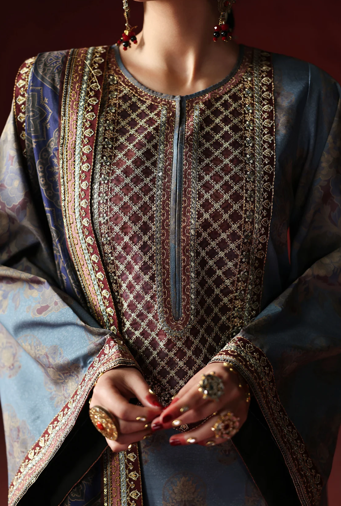 AsimJofa - Unstitched Luxury Lawn Heavy Embroidered 3PC Suit - VL1436