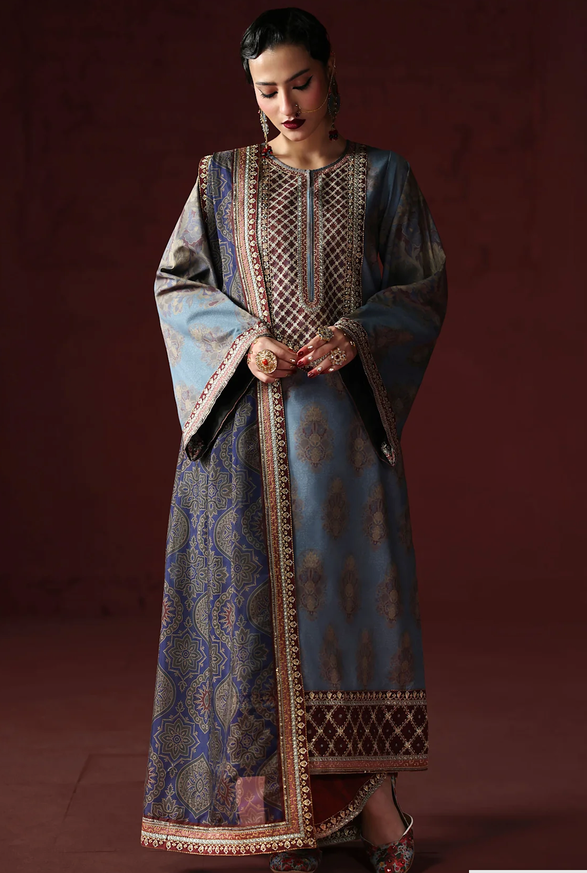 AsimJofa - Unstitched Luxury Lawn Heavy Embroidered 3PC Suit - VL1436