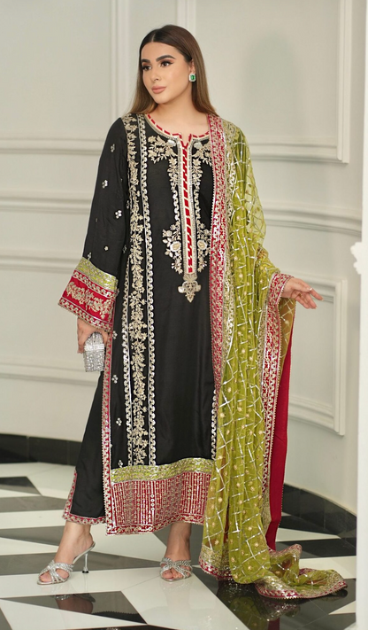 Aneela - Summer 3PC Lawn Embroidered Suit - VL1418