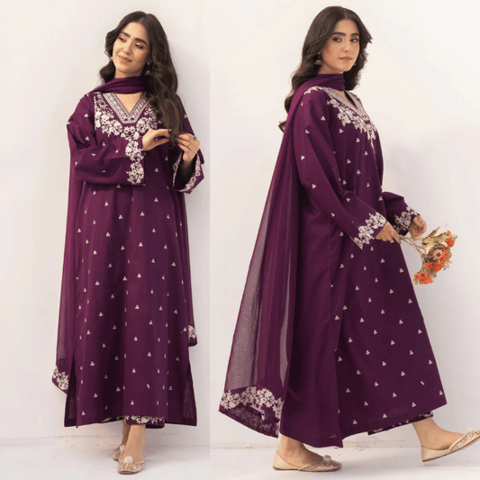 Dyot - 3PC Lawn Embroidered Suit - VL1192