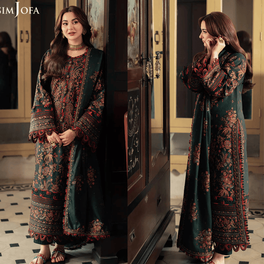 Asim Jofa, unstitched 3 piece Dhanak sequence embroidered suit - VL1248