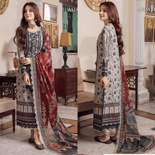 Asim Jofa - Summer 3PC Lawn Digital Printed Dress - VL1254