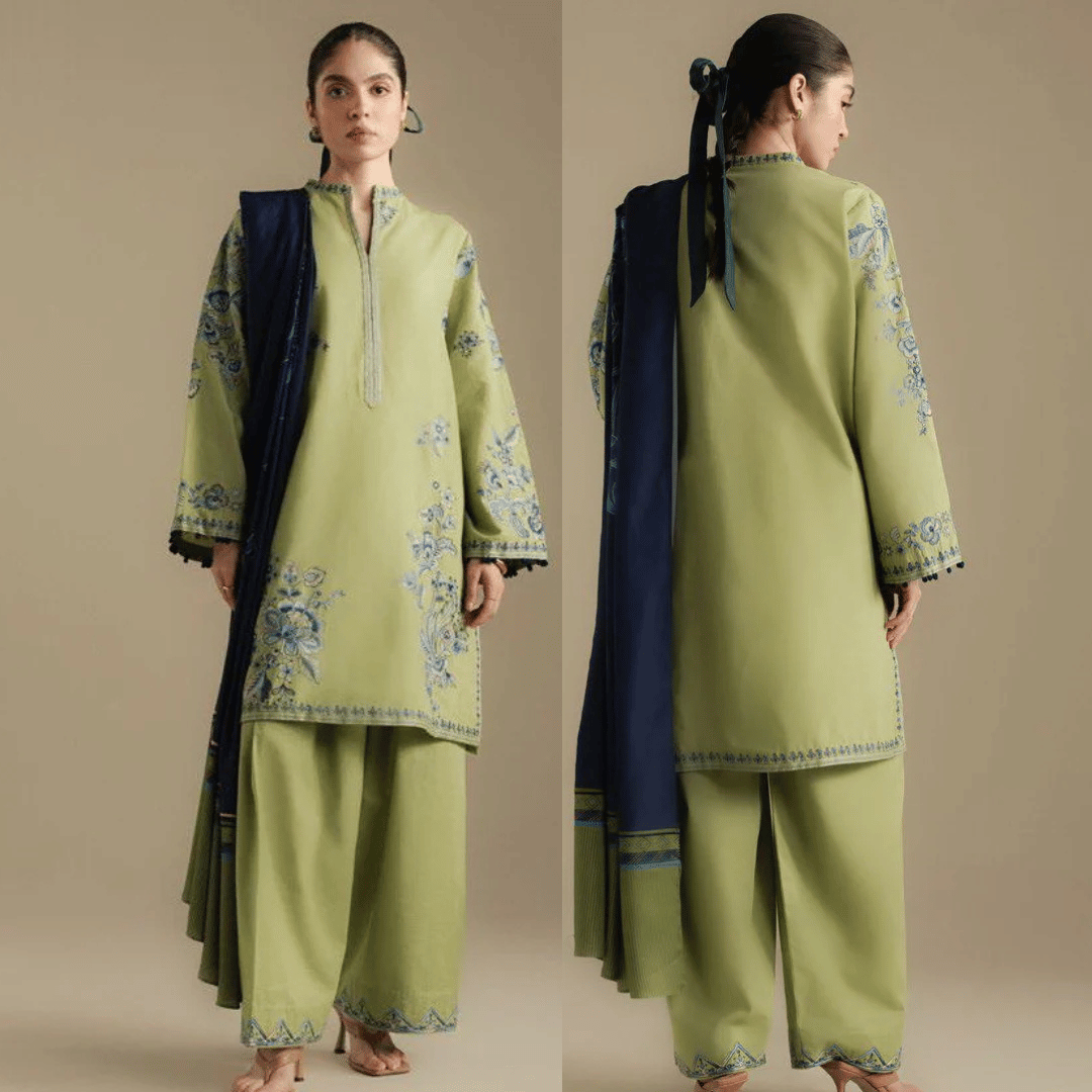 Asling - 3PC Summer Embroidered Suit - VL1261