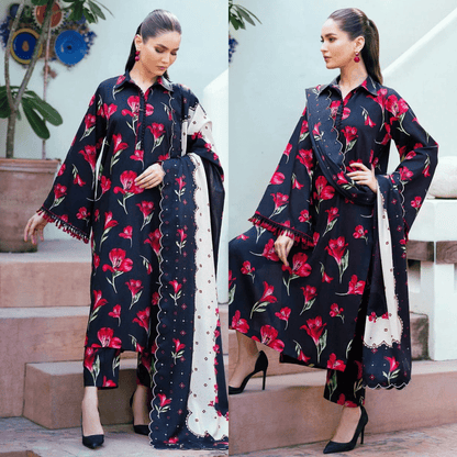 Asim Jofa - Winter 3PC Karandi Digital Print Dress - VL1271