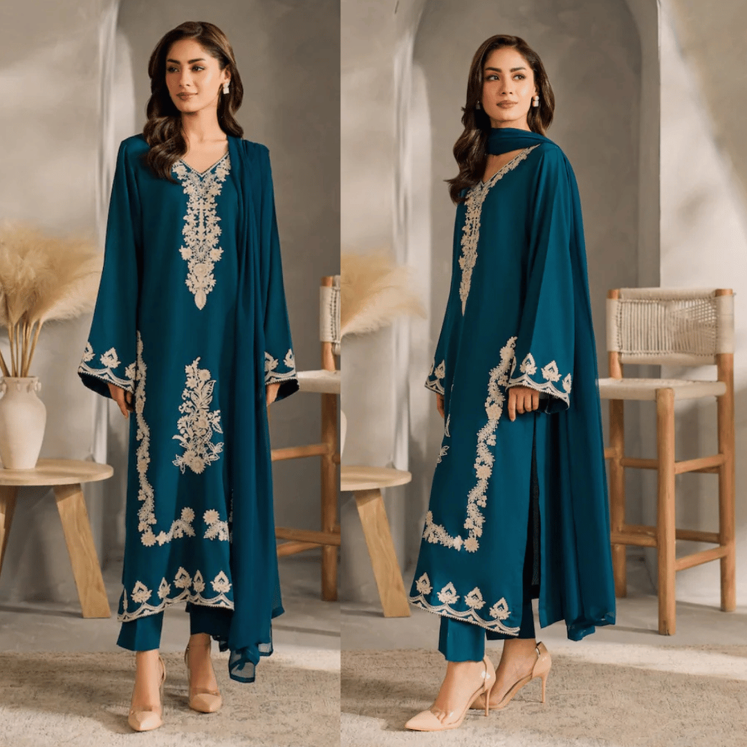 iznik - Winter 3PC Dhanak Embroidered Suit - VL1292