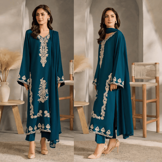 iznik - Winter 3PC Dhanak Embroidered Suit - VL1292