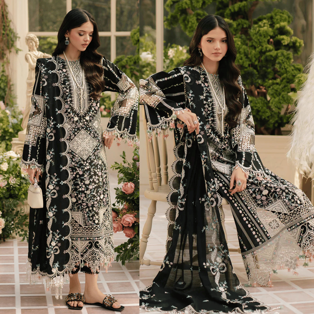 Veezal - Unstitched Luxury Lawn Heavy Embroidered 3PC Suit - VL1346