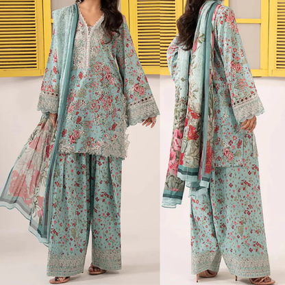 Veezal - Summer 3PC Lawn Digital Printed Dress - VL1368