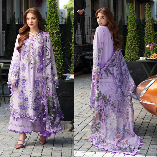 QalamKar- Summer 3PC Lawn Embroidered Suit - VL1414