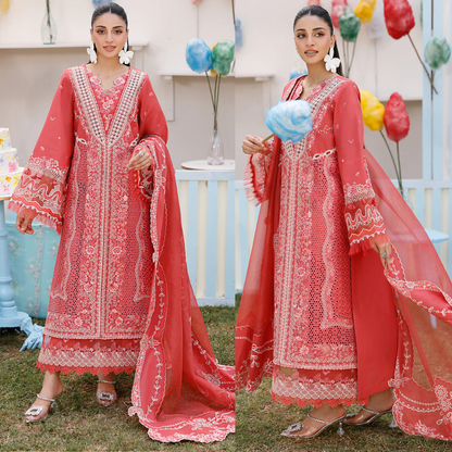 Chikenkari Qalamkar Embroidered 3 PC Lawn - VL1417