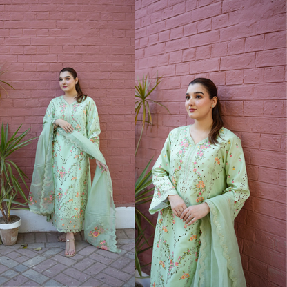 Aneela - Summer 3PC Lawn Embroidered Suit - VL1419