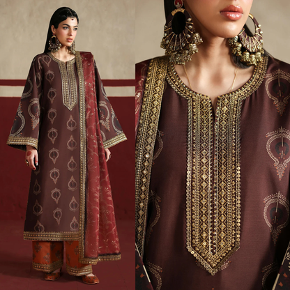 AsimJofa - Unstitched Luxury Lawn Heavy Embroidered 3PC Suit - VL1435