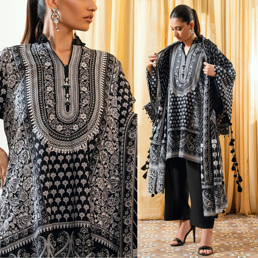 CrosStitch - - Summer 3PC Lawn Digital Printed Dress - VL1410