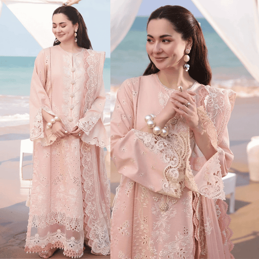 Chikenkari Qalamkar Embroidered 3 PC Lawn - VL1009