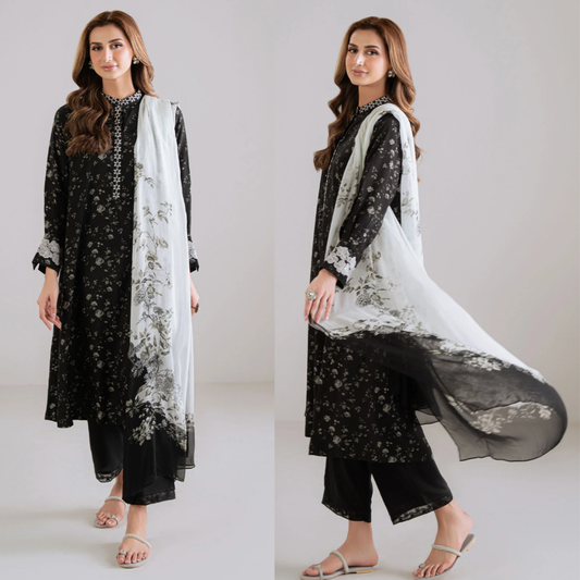 GulAhmed - Summer 3PC Lawn Digital Printed Dress - VL1411