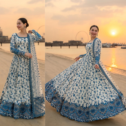 FAIZA SAQLAIN -Summer 3PC Lawn Digital Printed + embroidered Suit - VL1387