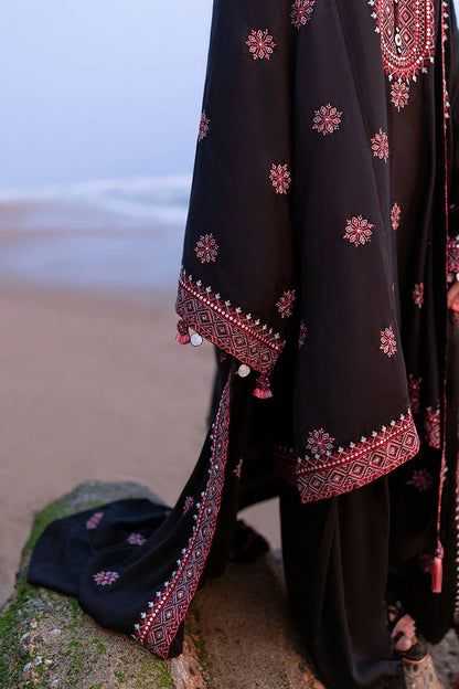 CROSS STITCH-3PC DHANAK EMBROIDERED SHIRT WITH DHANAK EMBROIDERED SHAWL - VL1259
