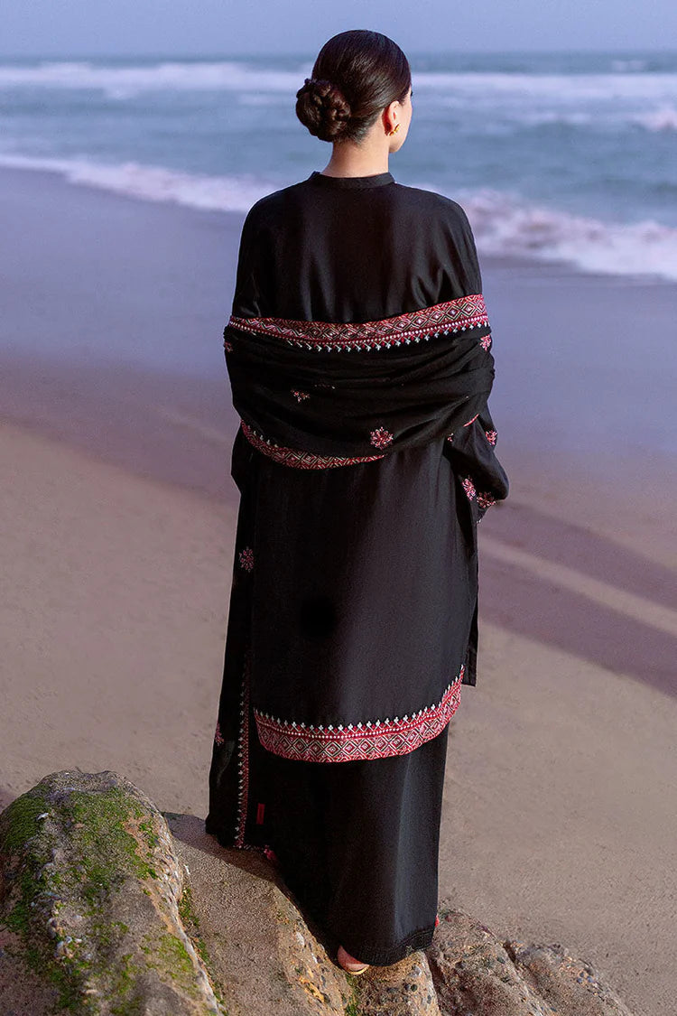 CROSS STITCH-3PC DHANAK EMBROIDERED SHIRT WITH DHANAK EMBROIDERED SHAWL - VL1259