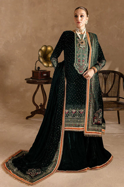 Ansub jahangir Embroidered Velvet 3piece suit - VL974